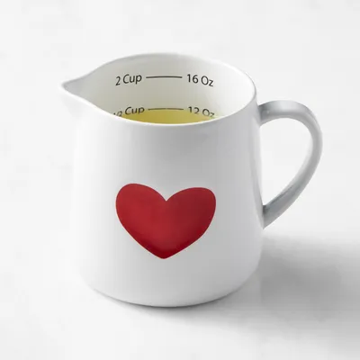 Williams Sonoma Ceramic Heart Liquid Measuring Cup