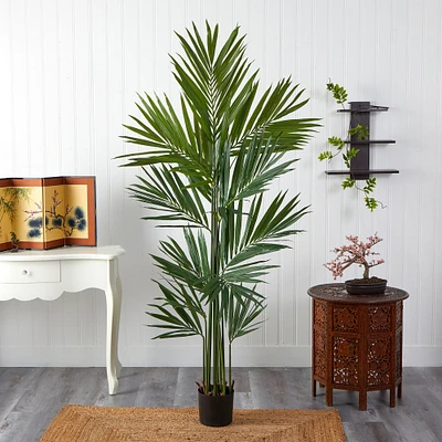7' Faux Kentia Palm Silk Tree