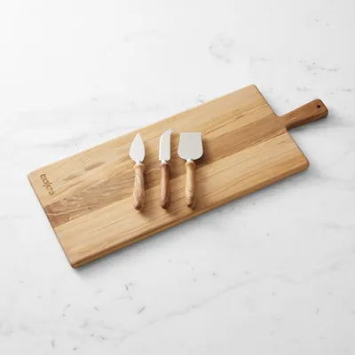 Olivewood Rectangular Cheese Board with Knives