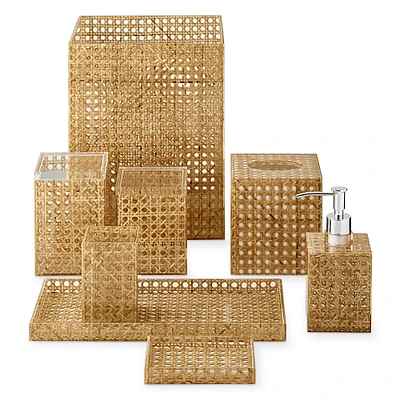 Rattan and Acrylic Bath Accessories