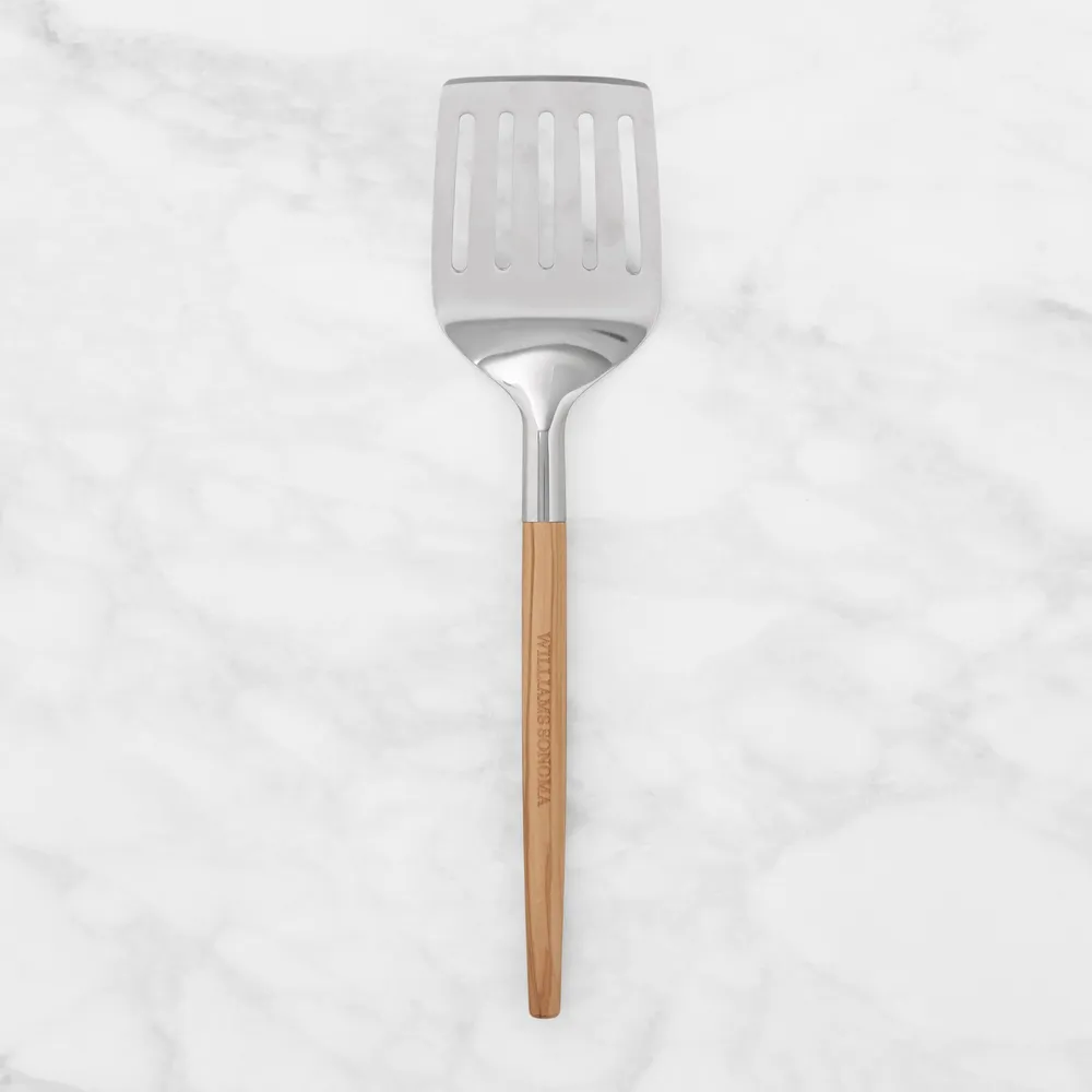 Williams Sonoma Stainless Steel Olivewood Slotted Turner