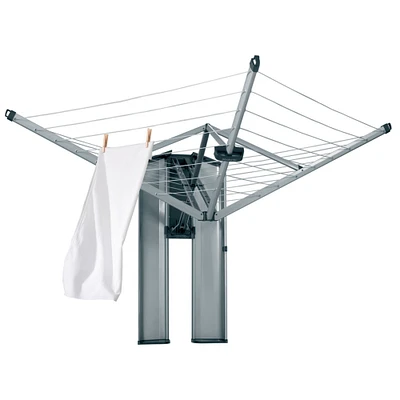 Brabantia WallFix Wall-Mounted Clothesline, with Protective Cover