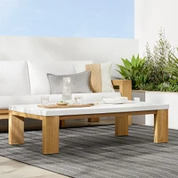 Larnaca Outdoor Teak Fibrestone Coffee Table