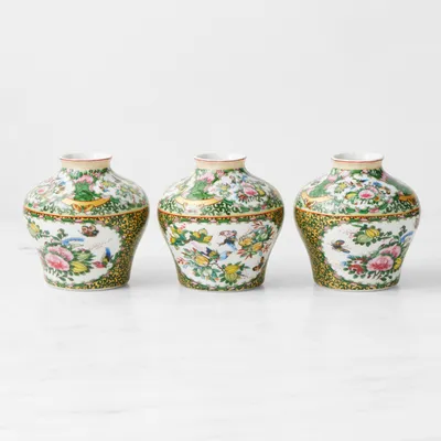 Famille Rose Bud Vases, Set of 3