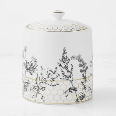 Williams Sonoma Honeycomb Porcelain Canister