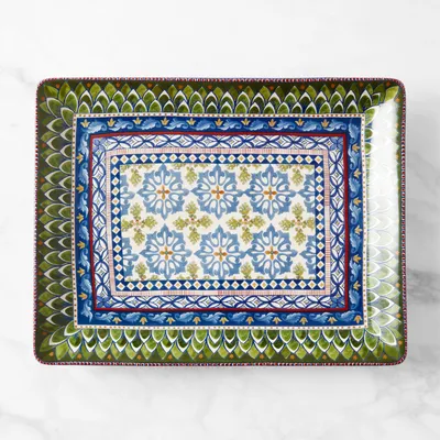 Sicily Ceramic Rectangular Platter, Medium
