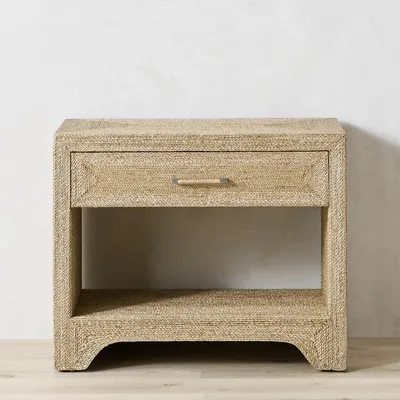 Point Reyes 1-Drawer Woven Nightstand
