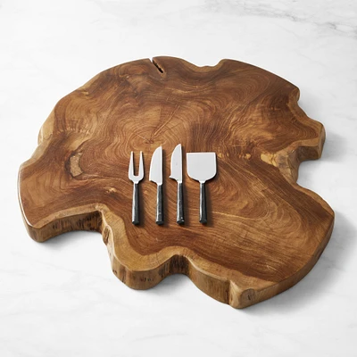 Teak Cheese Board with Cheese Knives