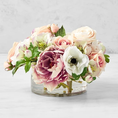 Faux Blush Dahlia & Anemone Floral Arrangement