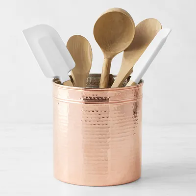 Williams Sonoma Hammered Copper Utensil Holder