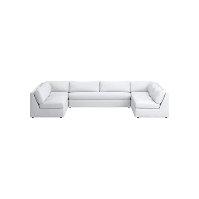 Ghent Slope Arm Slipcovered 5-Piece U-Shape Armless Sofa