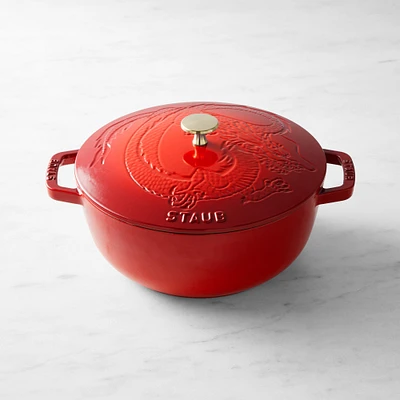 Staub Enameled Cast Iron Essential French Oven with Dragon Lid, 3 3/4-Qt