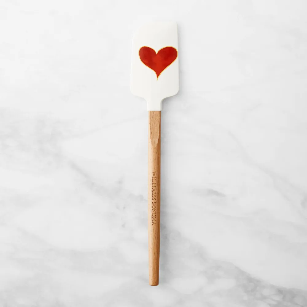 Williams Sonoma Sentiment Heart Silicone Wood Spatula, Medium