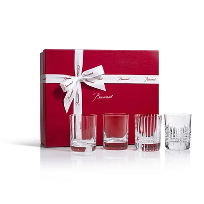 Baccarat Four Elements Double Old-Fashioned Glasses, Set of 4
