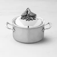 Ruffoni Opus Prima Hammered Stainless-Steel Soup Pot with Lovebirds Knob, 3 1/2-Qt.