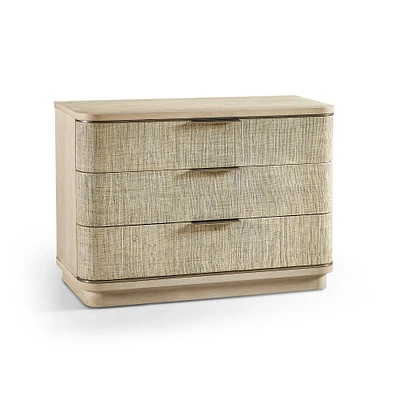 Seiche 3-Drawer Large Grass Cloth Nightstand