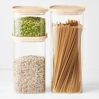 Hold Everything Stackable Glass Square Canisters