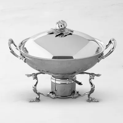 Ruffoni Opus Prima Hammered Stainless-Steel Wok with Warming Stand