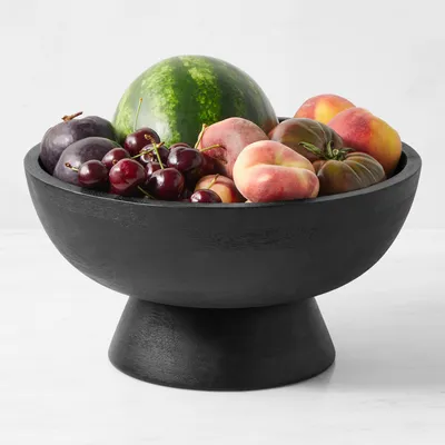 Black Wood Fruit Bowl