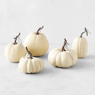 Full Moon Faux  Pumpkin Collection, Set of 5