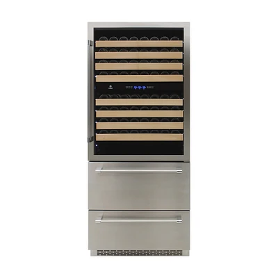 Vinotemp Triple Zone 30" Wine Cooler & Drawer Refrigerator
