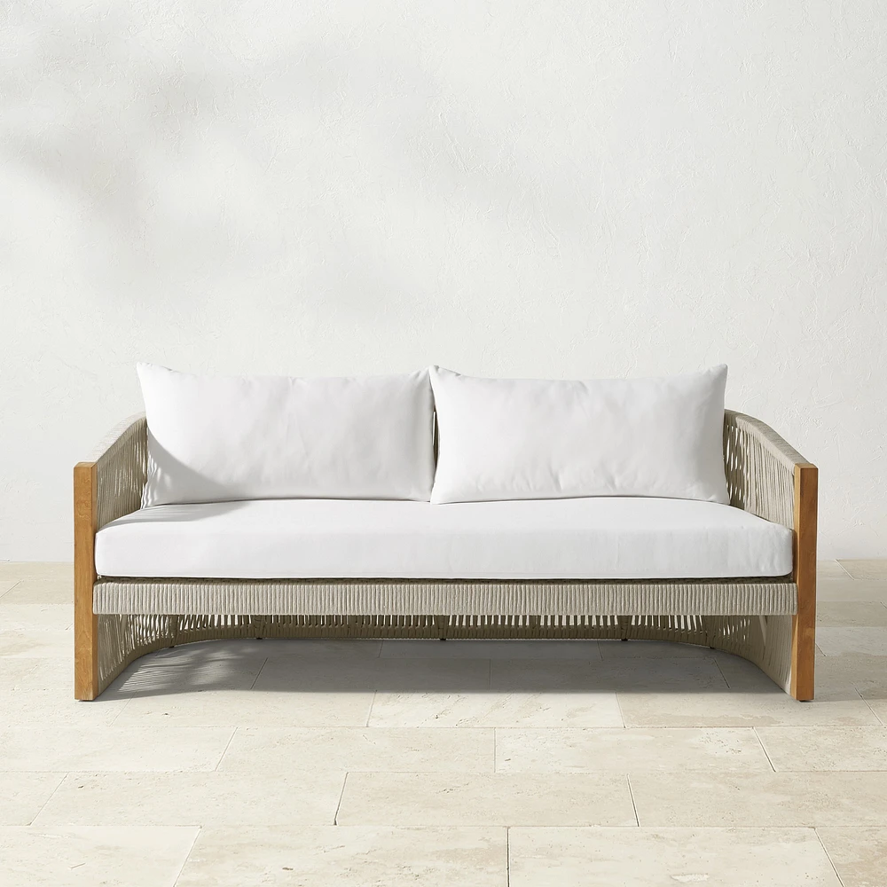 Pasadena Outdoor Teak and Rope Sofa