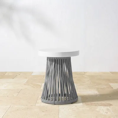 Pasadena Outdoor Fibrestone and Rope Side Table