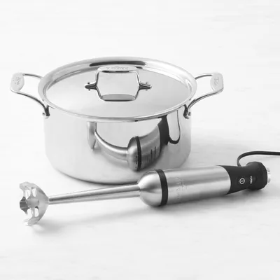 All-Clad D5® Stainless-Steel Stock Pot with Immersion Blender, 8-Qt.