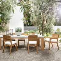 Larnaca Fiberstone Dining Table & Teak Chairs