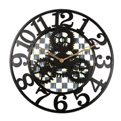 MacKenzie Childs Courtly Check Farmhouse Wall Clock