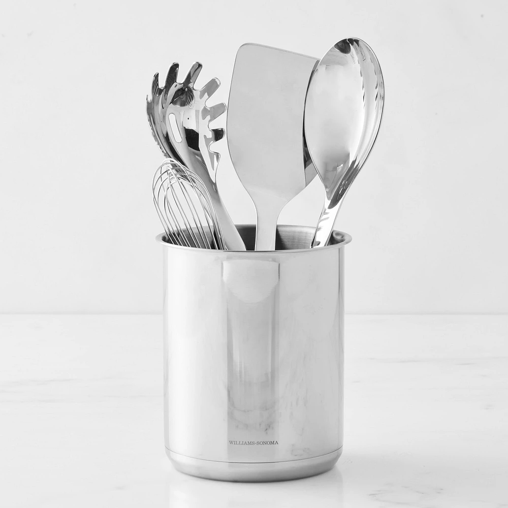 Williams Sonoma Signature Stainless-Steel Utensils with Utensil Holder, Set of 5