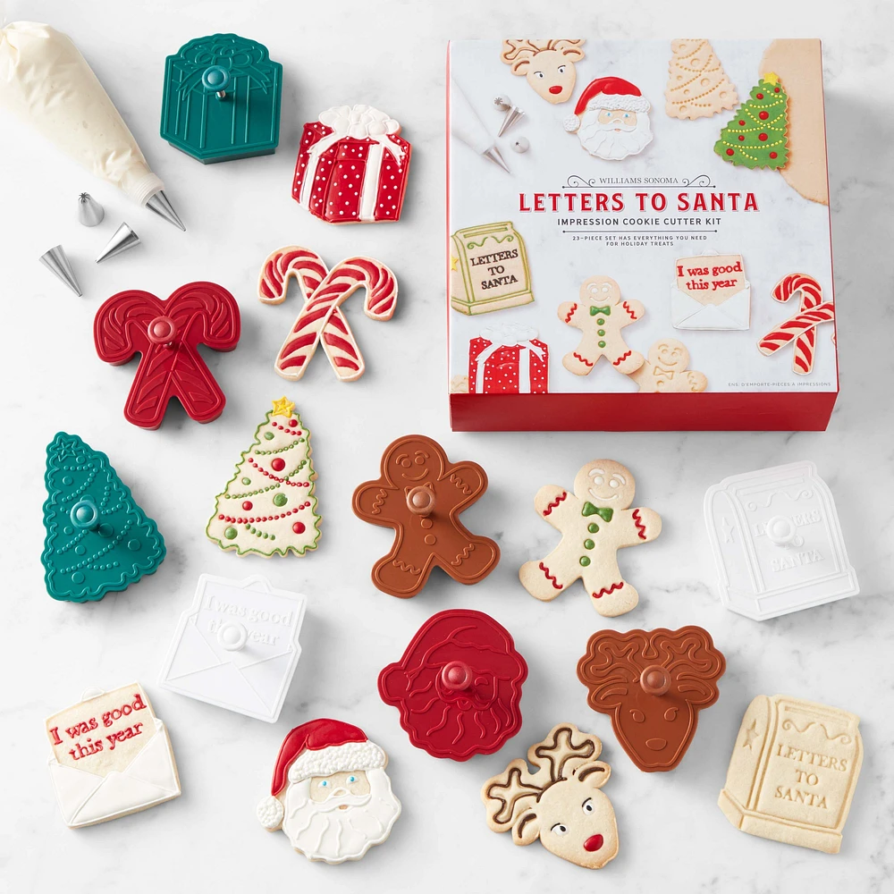 Williams Sonoma Holiday Letters to Santa Impression Cookie Cutter Kit