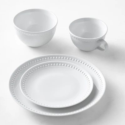 Pillivuyt Beaded Coupe Dinnerware Sets with Cereal Bowl