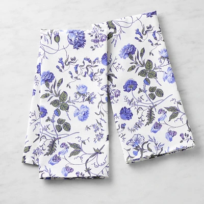 White Floral Towels, Set of 2