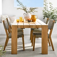 Larnaca Outdoor Natural Teak x All-Weather Weave Dining Side Chair