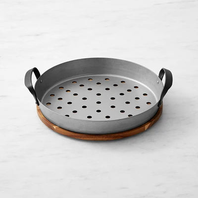 Williams Sonoma Outdoor Stainless-Steel Round Skillet with Trivet