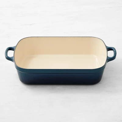 Le Creuset Signature Enameled Cast Iron Rectangular Roasting Pan, 5 1/4-Qt., Agave