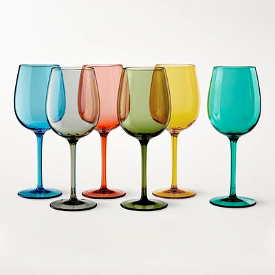 DuraClear® Tritan™ Outdoor Multi-Colored Spritz Glasses, Set of 6