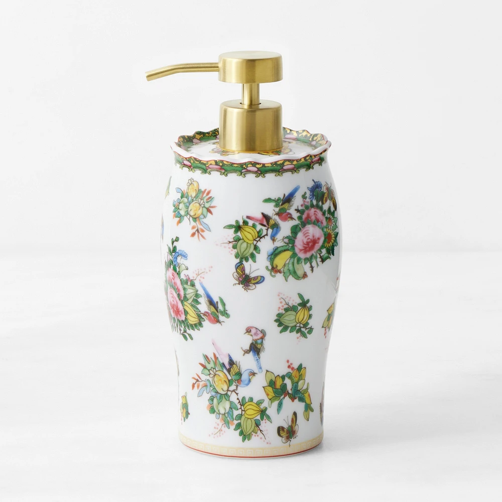 Famille Rose Ceramic Soap Dispenser