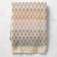 Checkered Stripe Jacquard Wool Throw