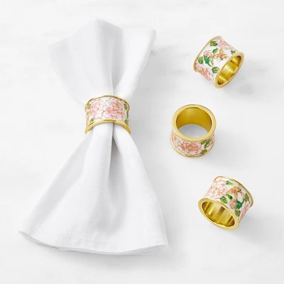 Cloisonne Napkins Rings, Set of 4