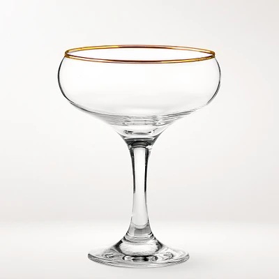Gold Rim Champagne Coupe Glasses