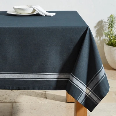 Navy Oilcloth Outdoor Square Tablecloth
