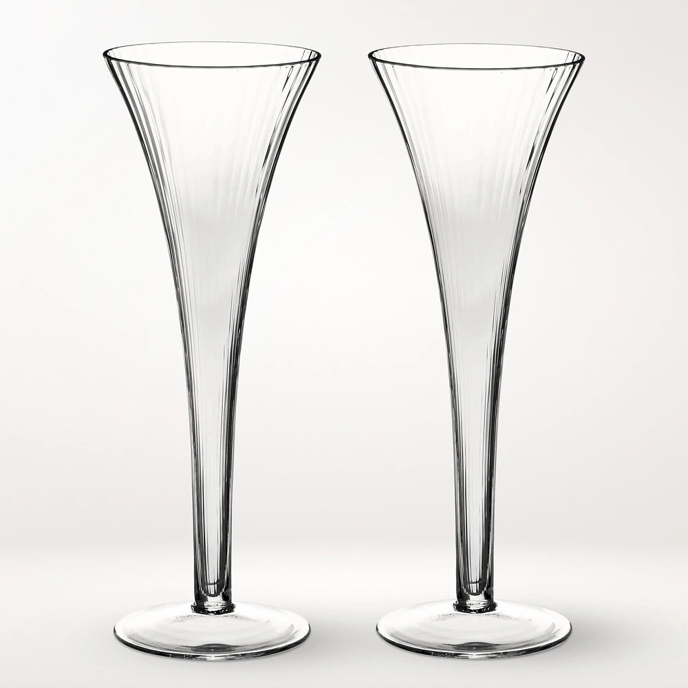 Modern Optic Champagne Toasting Flutes