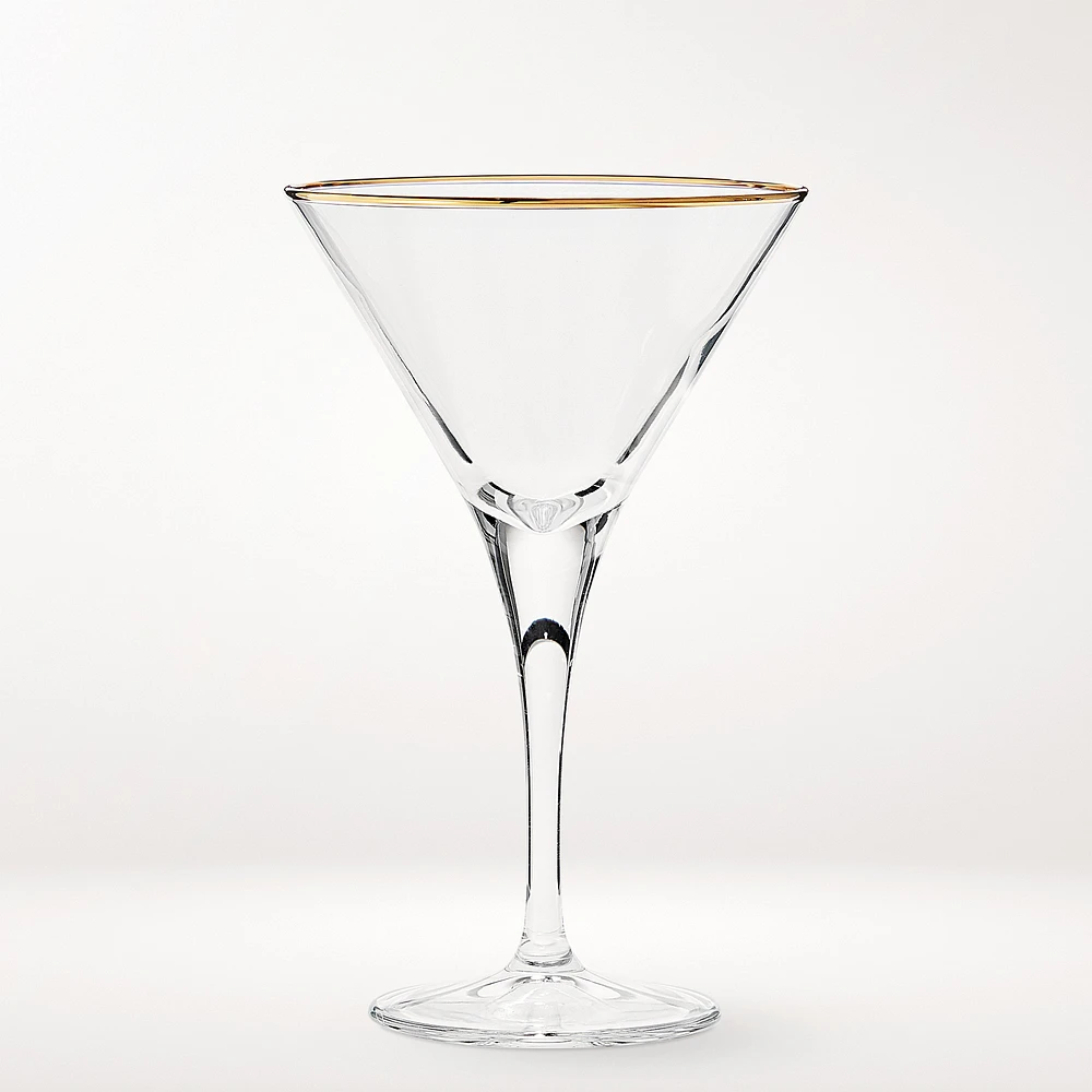 Gold Rim Martini Glasses, Set of 4