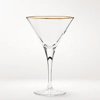 Gold Rim Martini Glasses, Set of 4