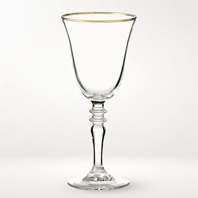 Gold Rim Wine Glasses, Set of 4