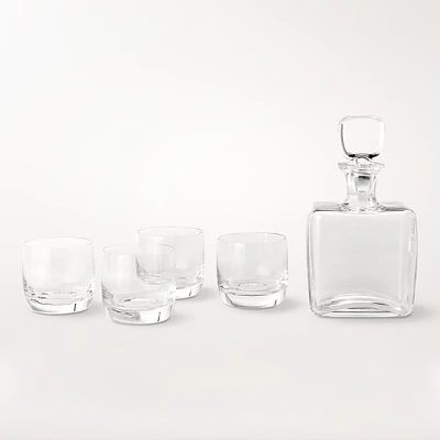 Williams Sonoma Reserve Decanter & Double Old-Fashioned Glasses, Set of 4