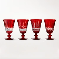 Wilshire Jewel Cut Red Mixed Goblets, Set of 4