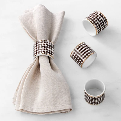 Houndstooth Napkin Rings, Set of 4